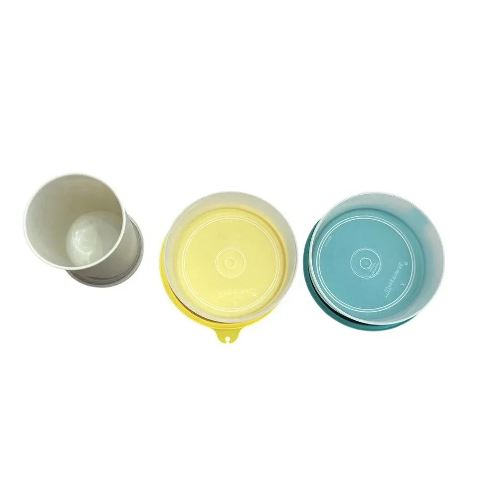 VTG Tupperware Snack Bowls with Lids & Cup With Lid